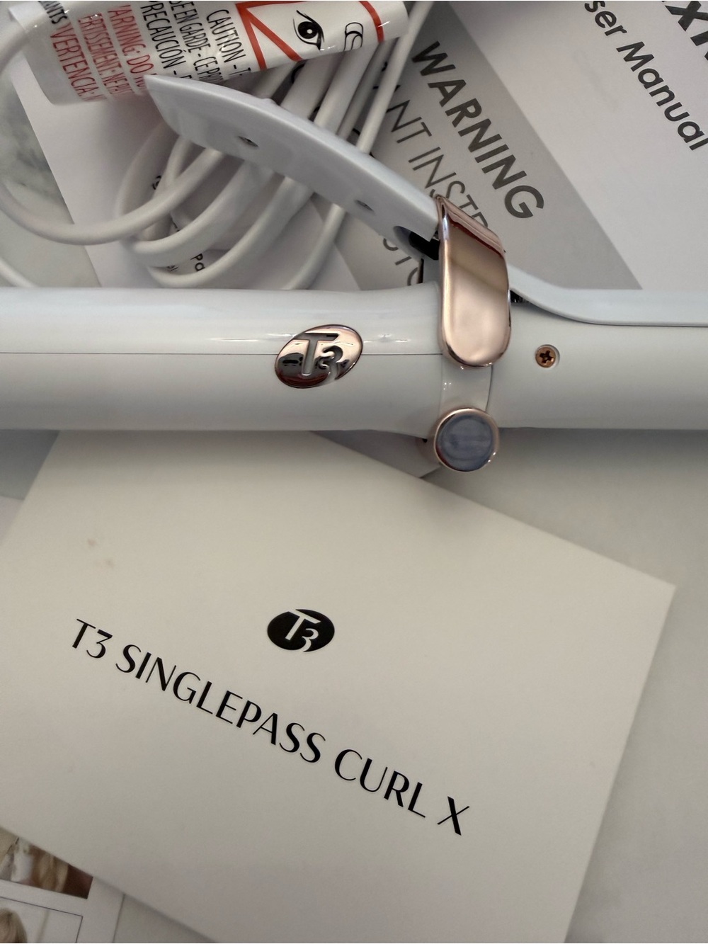 T3 SinglePass Curl X 1” Ceramic Extra Long Barrel Curling Iron New - Picture 2 of 3